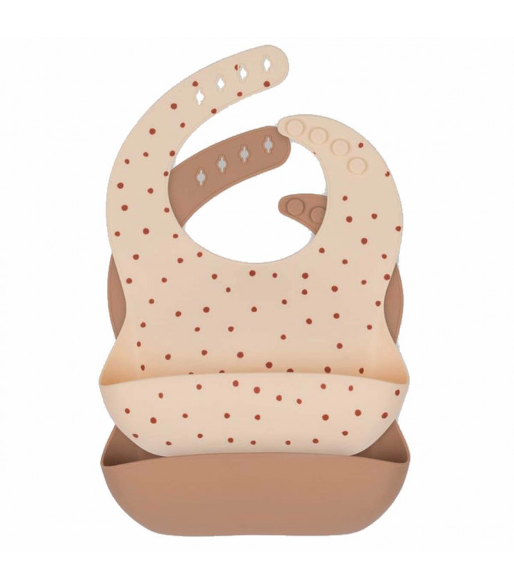 Konges Slojd 2 bavoirs en silicone pour bébé Raspberry