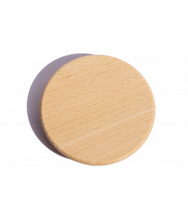 A wooden lid of a glass food storage