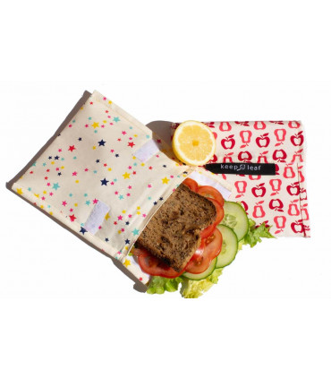 Deux pochettes réutilisables pour un goûter, un sandwich ou des encas
