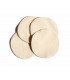 Four reusable and washable organic cotton make up remover pads on top of each other