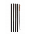 Black Stainless Steel Straws & Straw Brush Set