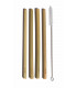 Reusable bamboo straws with stainless strawbrush