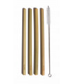 Reusable Bamboo Straws & Stainless Straw Brush
