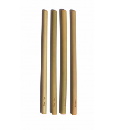 Four reusable bamboo straws