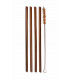 Pink Gold colored Stainless Steel Straws with ecological coconut fibre straw brush
