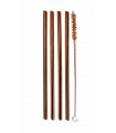 Pink Gold Stainless Steel Straws & Straw Brush Set