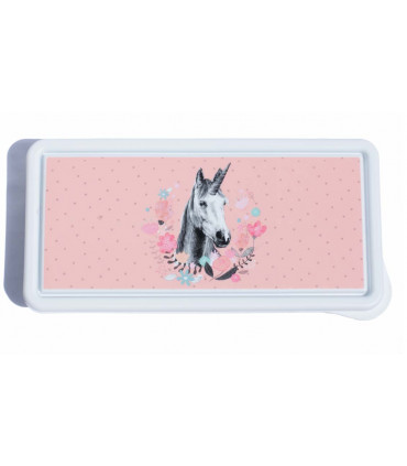 Love Mae Unicorn pattern lunch box with two small containers