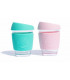 Green and pink glass cups of Neon Kactus