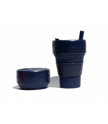 Sublime tasse Stojo repliée avec tasse Stojo dépliée de 470 ml bleue marine