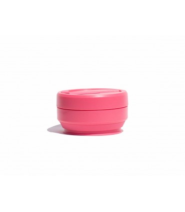 473 ml collapsed Stojo silicone cup pink