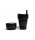 Pretty collapsed Stojo cup with unfolded Stojo cup 470 ml black