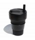 Collapsible Stojo cup 470 ml black with ecological silicone straw