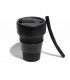 Collapsible Stojo cup 470 ml black with reusable silicone straw