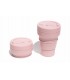 Pretty collapsed Stojo cup with unfolded Stojo cup 355 ml light pink