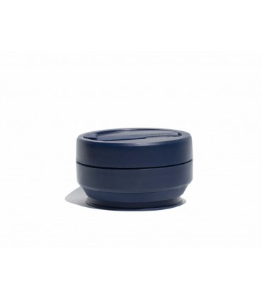 355 ml collapsed Stojo silicone cup navy blue
