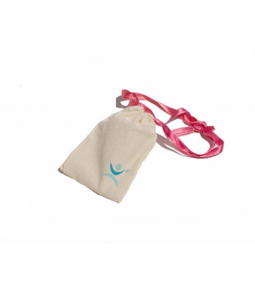 Menstrual cup with its cotton bag