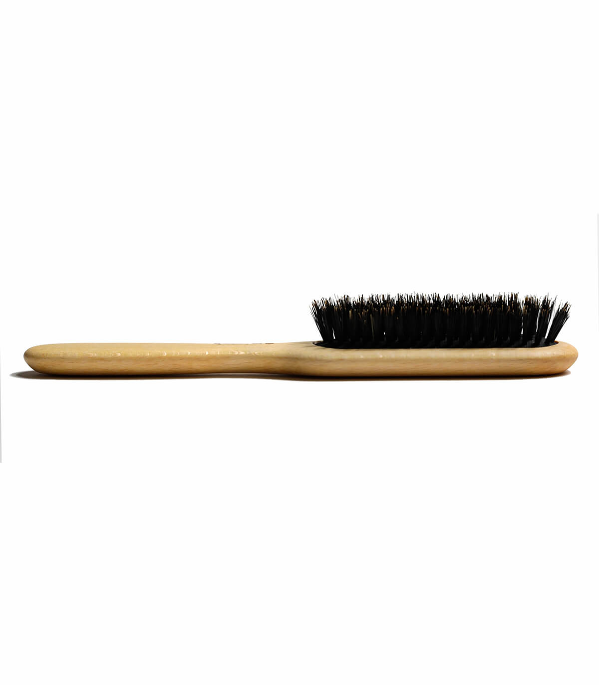 natural hair brush, red varnished beechwood, 7 rows of natural boar's  bristles in cushion, 18 x
