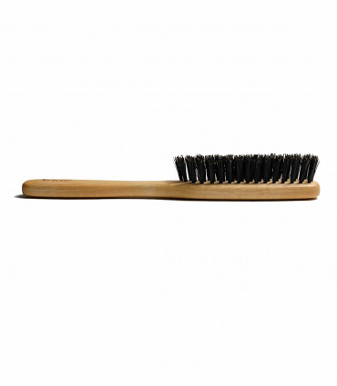 Oval, natural hairbrush made of beech wood and boar bristle