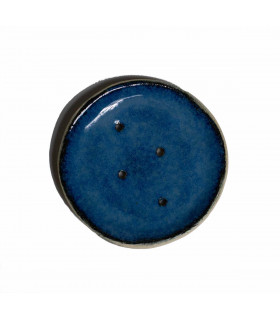 Porte savon en céramique, rond, bleu, Takaterra