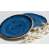 Ceramic and handmade, dark blue, round soapdish Takaterra