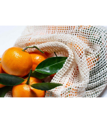 Medium organic cotton mesh produce bag