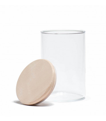 Glass jar with wooden lid - 0,8 L