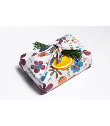 Tissu pour emballer les cadeaux, grande taille, motif fleurs, Takaterra