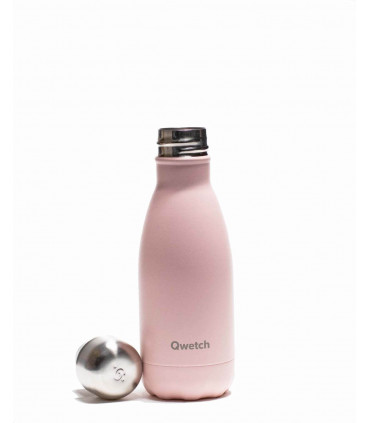Stainless steel pink small reusable water bottle, Qwetch