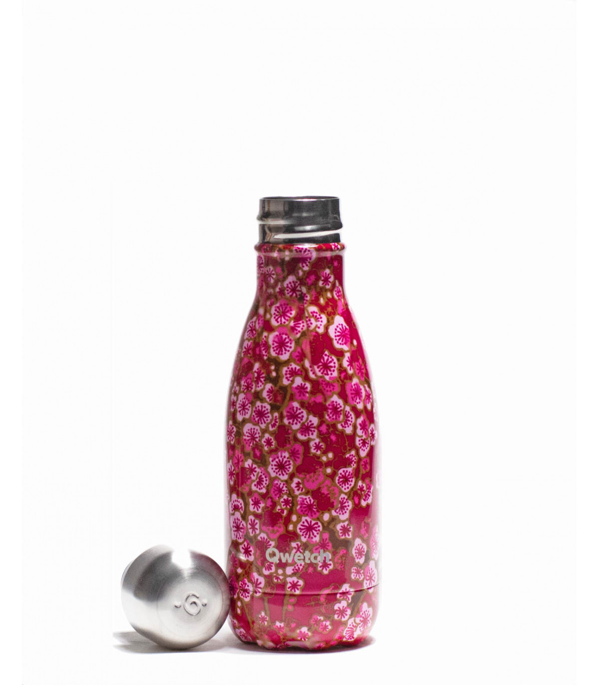 Bouteille Isotherme Inox Fleurs Rose 260 Ml Qwetch 