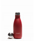 small red Qwetch reusable water bottle