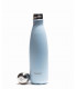 Stainless steel reusable water bottle 500 ml pastel blue Qwetch