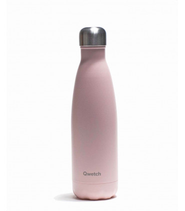 Bouteille isotherme Qwetch pastel rose 500 ml en inox