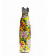 Reusable stainless steel bottle tropical yellow flowers 500 ml Qwetch