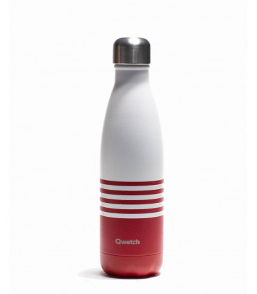 Reusable water bottle 500 ml red striped Qwetch