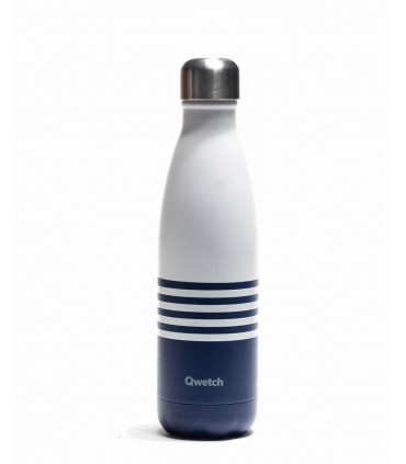 Reusable water bottle 500 ml blue striped Qwetch