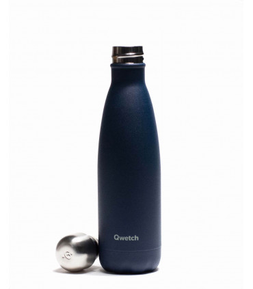 Stainless steel reusable water bottle 500 ml granite blue Qwetch