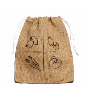 Medium vegetable produce bag in jute