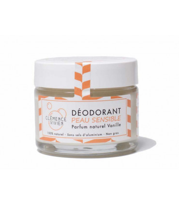 Déodorant Vegan crème peau sensible vanille par Clémence et Vivien