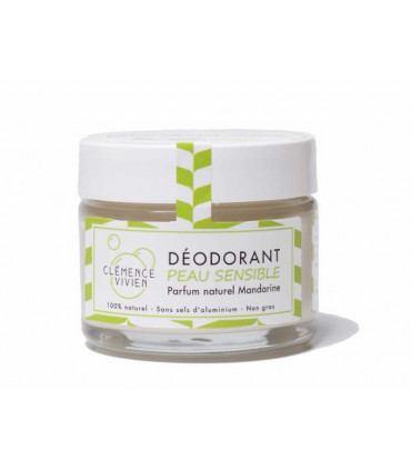 Natural Vegan deodorant balm Tangerine for sensitive skin by Clémence and Vivien