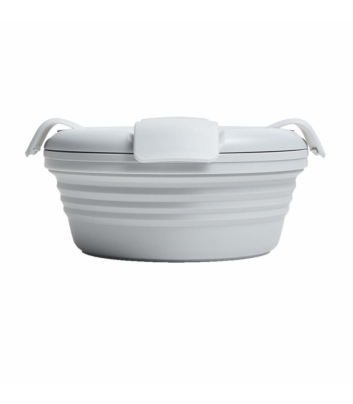 Collapsible Bowl in Silicon with Sealing Lid | Cashmere / Grey | Stojo
