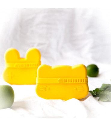 We might be tiny snackie and lunch yellow box for boys and girls, silicone made