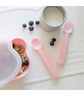 Baby Feedie Fork and Spoon Set - Powder Pink