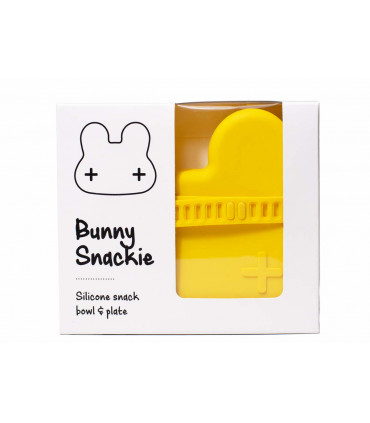 Plastic free snackie box for kids, yellow silicone, We might be tiny