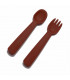Rust silicone fork and spoon for a baby, We might be tiny