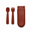 Baby Feedie Fork and Spoon Set - Rust
