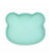 Minty green silicone suction bowl with lid, We might be tiny