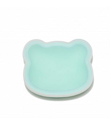 Minty green, silicone suction baby bowl with lid, We might be tiny