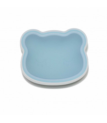 Blue, silicone suction baby bowl with lid, We might be tiny