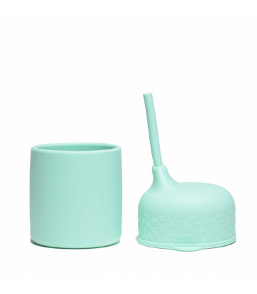 Couvercle gobelet avec une mini paille, We Might Be Tiny, minty green