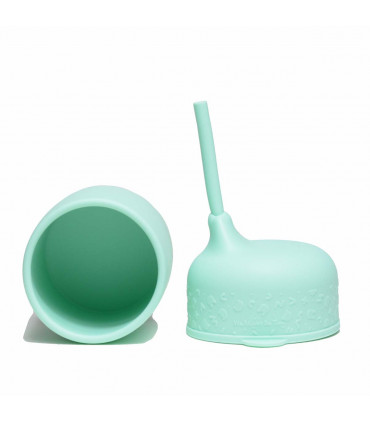 Couvercle gobelet avec une mini paille, We Might Be Tiny,Minty Green